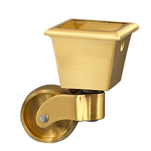 Solid Brasser Wheels 32Mm Square Cup Universalernitureor 360° Swivel Wheels Antique Vintage,Load Capacity 150Kg,Suitable for Piano Feet Sofas Tables/D/Pc
