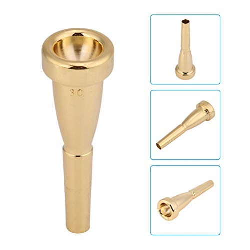 Nwejron Trumpet Parts, Copper Durable Trumpet Mouthpiece, For 3C Size Professionals Beginners Students(Gold) #TOP5