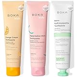 Boka Pasta de dientes sin flúor, nano hidroxiapatita, ayuda a remineralizar, adecuada para dientes sensibles, blanqueamiento, para adultos y niños, cuidado bucal Ela Mint, crema de naranja, sabor a