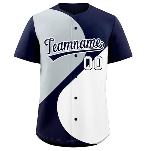 Custom Baseball Jersey Button Down Sport Shirt Stitched Personalized Team Name Number for Adult Youth