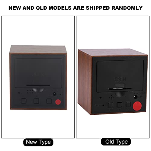 Digital Alarm Clock, Led Clock 3 Levels Brightness Modern Wooden Cube Clock Temperature Display With Voice Control For Bedrooms (Brown) #TOP7