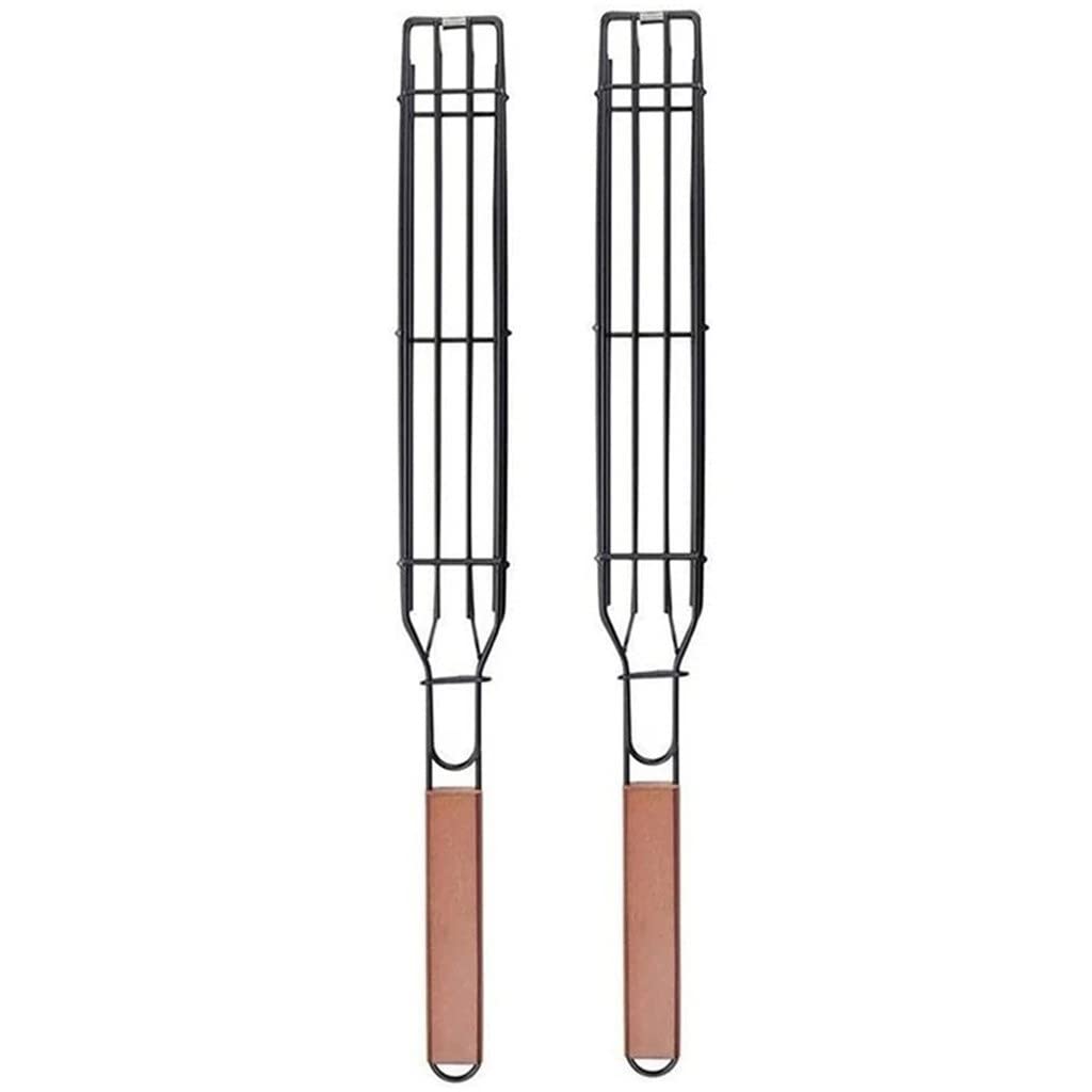 RWRAPS Cestello per Barbecue Portatile Cestello per Barbecue Antiaderente in Acciaio Inossidabile Griglia per Barbecue Griglia per Carne Raddoppia Il Comfort