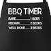 MoonWorks® Grembiule da uomo con scritta in lingua inglese "BBQ Timer, birra, grembiule da cucina nero taglia unica