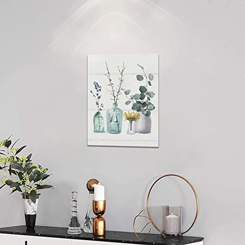 Bathroom Botanical Wall Art Farmhouse Flowers Bathroom Pictures Wall Decor Rustic Floral Bathroom Canvas Prints Painting Modern Home Framed Artwork For Living Room Bedroom Office Toilet 12"X16" #TOP2