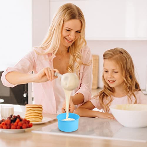 Surflyee 4 Inch Silicone Mini Cake Tins - 4 Pack Non-Stick Baking Pans, Quick Release Mould for Layer Cheese & Rainbow Cakes - Image 3