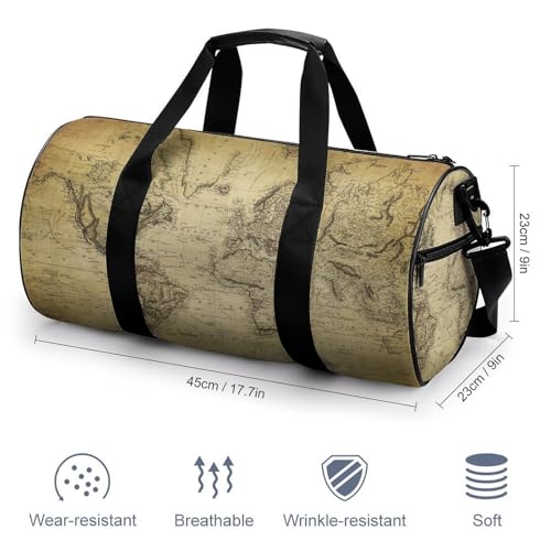 Duffel bag de camping carte rétro résistant et multifonction