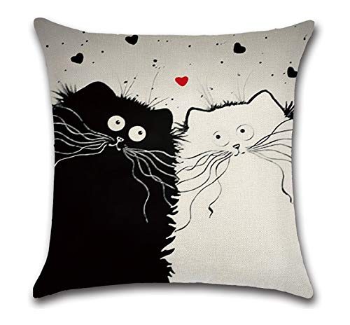 longsheng Totoro - Funda de cojín cuadrada de lino para el hogar, oficina, sofá, dormitorio,...