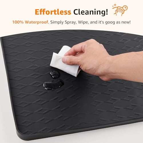 Image of LOOBANI Dog Pee Pad Holder - Non-Slip Silicone Dog Potty Tray with 4 Clamps, High Edge Puppy Pad Holder Tray for Indoor Outdoor Potty Training, Fits to 24 inch x 24 inch Square Pads, Black