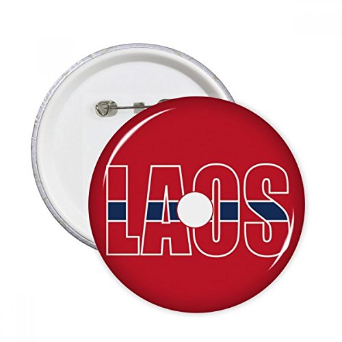 Badge drapeau Laos rond pour masquer un trou ou décorer une veste unie