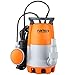 FUXTEC Teichpumpe FX-TP1750 Schmutzwasserpumpe Tauchpumpe 750 Watt, max. 12000 l/h, max. 7 m Förderhöhe, Fremdkörper bis 30 mm, stufenloser Schwimmerschalter