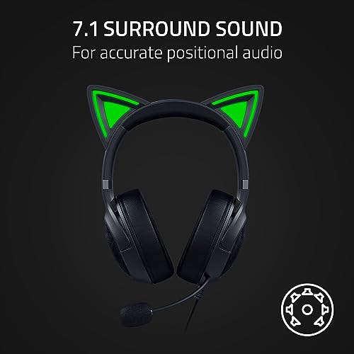 image for Razer Kraken Kitty V2 USB Wired RGB Headset: Chroma Kitty Ears - Strea