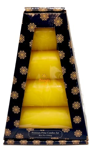 Image of Floryn Decor Pillar Candles Set of 4 | Pillar Candles for Home Decor Scented | Smokeless | Dripless (2 by 2, 2 by 3, 2 by 4, 2 by 4.5 inches) (Jasmine, Paraffin Wax)