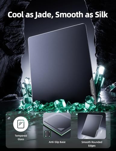 Llano Laptop Cooler Bundle con Mousepad de vidrio miniatura 5