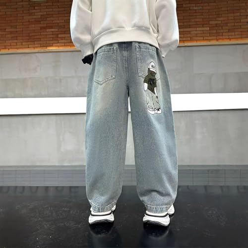 Baggy Jeans Für Jungen - Elastische Straight Fit Hose Mit Cargo-Taschen