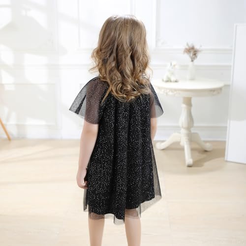Toddler Girls Tutu Dress Sequin Tulle Short Sleeve Summer Dresses Birthday Casual Sundress4