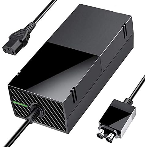 SUMLINK Power Supply Brick for Xbox One, AC Adapter Cable Replacement Kit for Xbox One Console Games, Auto Voltage 100-240V, Black Cover