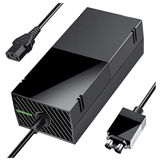 SUMLINK Power Supply Brick for Xbox One, AC Adapter Cable Replacement Kit for Xbox One Console Games, Auto Voltage 100-240V, Black