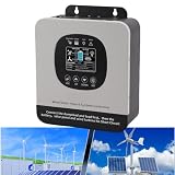 Hyuduo Hybrydowy Kontroler ładowania Energii Wiatrowej, Metalowy Regulator Wiatru o Mocy 1200 W i Regulator Solarny MPPT o Mocy 800 W do zastosowań Domowych i na łodziach