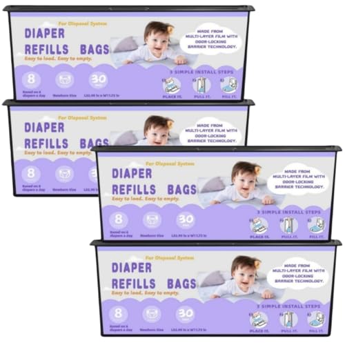 Image of Diaper Easy Roll Refill Bags，120 Lavender Scented Diaper Pail Refills，Holds Up to 5600 Newborn Diapers，Superior Odor Control，Compatible with Genie Easy Roll Signature & Platinum Pails