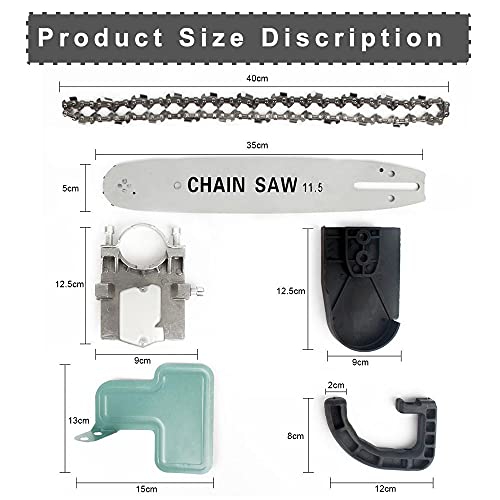 Image of Chainsaw Electric Drill Modified To Electric Chainsaw Tool Attachment Electric Chainsaws Accessory Woodworking Tool (Size : 11.5 Inch, Type : Angle Grinder Attachment)