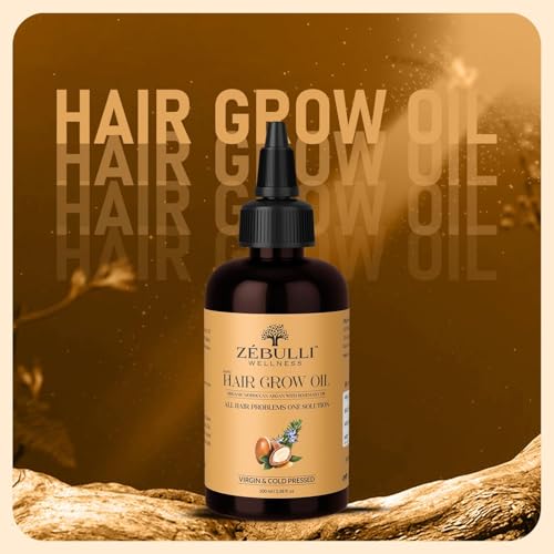 Image of Zebulli Moroccan Argan Hair Oil with Nourishes & Softens Hair | Helps Control Hair Fall| Helps Promotes Hair Growth | Non-Sticky Formula | For Men & Women |100ml