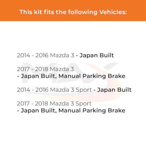 Image of MAX Advanced Brakes - Rear Brake Kit For 2014-2016 Mazda 3 (Japan Built), 2017-2018 Mazda 3 (Manual Parking Brake, Japan Built)| Carbon Ceramic Brake and Rotor Kit| Coated Cross-Drilled Brake Rotors