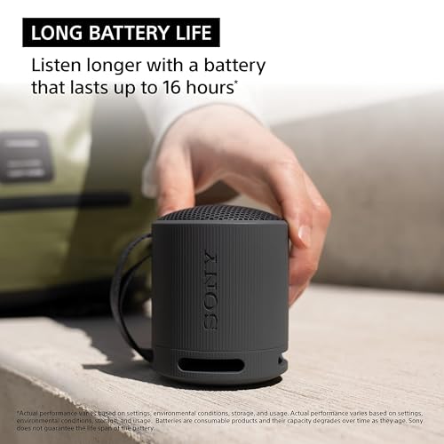 Image of Sony SRS-XB100 Wireless Bluetooth Portable Lightweight Super-Compact Travel Speaker, Extra-Durable IP67 Waterproof & Dustproof, 16 Hrs Batt, Versatile Strap, Extra Bass & Hands-Free Calling-Orange
