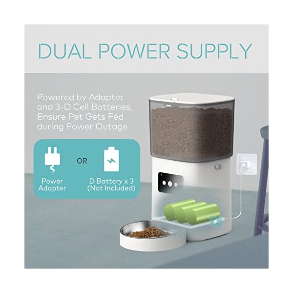 Automatic Cat Feeder, Arespark 6L APP Enabled Wi-Fi Cat Food Dispenser, Automatic Dog Feeder with Manual & Timer Feeding/Voice Recorder Automatic Cat Feeder, Arespark 6L APP Enabled Wi-Fi Cat Food Dispenser, Automatic Dog Feeder with Manual & Timer Feeding/Voice Recorder