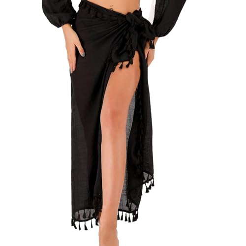 KAYEF Tejido Gasa Mujer, 1 Pieza Mujer Playa Envoltura Gasa Largo Cubierto Gasa, Señoras Vestido Playa, Falda Envoltura Para Playa Bikini