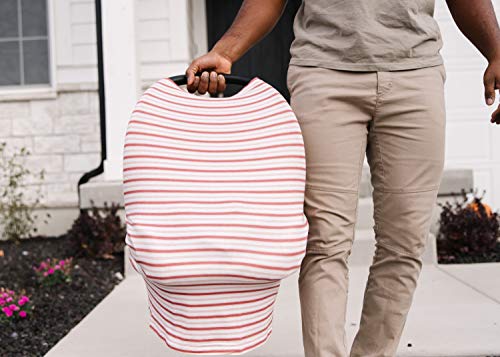 Image of Copper Pearl Nursing Cover for Breastfeeding - Multi-Use Baby Car Seat Canopy, Stroller Shade & Breast Feeding Wrap for Women, Stretchy Breathable Carseat Shawl for Boy or Girl, Cinnamon