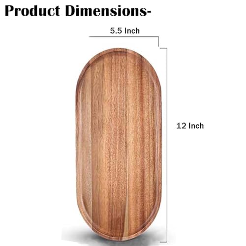 Image of Beautiful Table Decor Squire Shape Wooden Serving Tray, Breakfast Tray for Dining Table Home and Kitchen-12x5.5IN