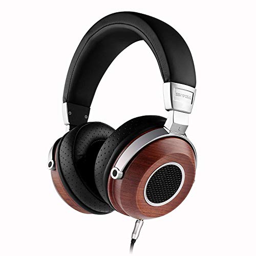 SIVGA SV004 Hi-Fi Wood Over-Ear Stereo Open Back Wired Headphones, Built-in Mic, Soft