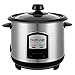 Price comparison product image DURANE Electric Rice Cooker 0.8L Stainless Steel Non-Stick Removable Bowl Cook & Keep Warm Functions and Vented Glass Lid Includes Measuring Cup & Spatula