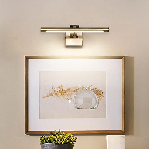 Image of Joosenhouse LED Picture Lights for Paintings Bronze Finish 16.53 inch Long Swing Arm Display Wall Art Light 7W Gallery Hallway Lighting Over Pictures,Hardwired Connection 3000K (Pack of 2)