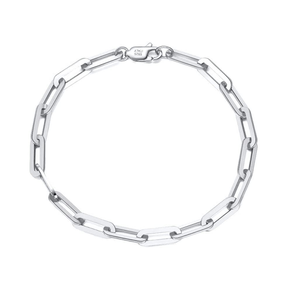 Bracelet en argent pour femmes avec chaîne maille trombone S925