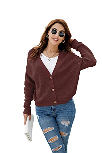Image of TASAMO Womens Cardigan Sweaters 2026 Fall Cropped Lightweight Sweater