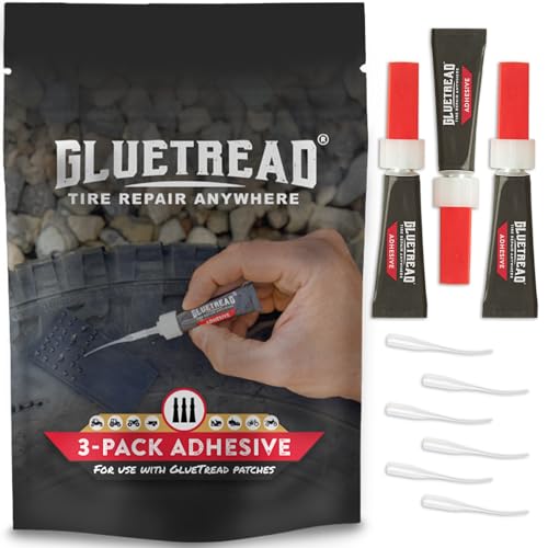 GlueTread Adhesive 3-Pack Additional Glue for GlueTread Sidewall Puncture Tire Repair Kits for Off-Road Vehicles Rubber to Rubber Adhesive