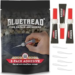 GlueTread Adhesive 3-Pack Additional Glue for GlueTread Sidewall Puncture Tire Repair Kits for Off-Road Vehicles Rubber to Rubber Adhesive