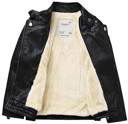 Boys Girls Spring Motorcycle Faux Leather Studded Jackets with Oblique Zipper Clothing Coat2