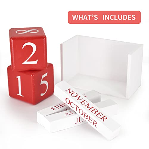 Christmas Wooden Perpetual Desk Calendar Blocks, Christmas Countdown Advent Calendar Christmas Desk Accessories Christmas Decorations For Home Office Desk Decor Gifts For Women Men #TOP2