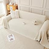 Royhom Telo Copridivano 2/3 Posti Impermeabile, Copridivano Antigraffio Gatto, Telo Impermeabile Divano, Ideale per Cani, Gatti e Bambini, Morbida e Comoda(Beige, 180x300 cm)