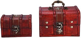 Jewelry Chest, Jewelry Chest,2Pcs/Set Classical Wooden Jewelry Storage Box With Locking Buckle