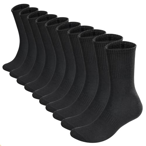 Image of 10 Pairs Thin Cotton Crew Athletic Socks Sports Gym Running Hiking Calf Socks for Women