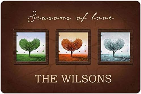 aianhe Personalized Seasons of Love Tree Sign Valentine's Day Gift Couple Wall Decor,Custom Name Heart Metal Decoration,Couples Gifts Funny Welcome Plaque
