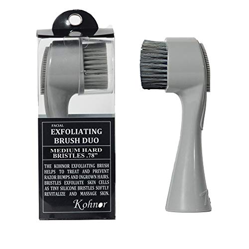 Kohnor Kode Medium Hard Bristles- Exfoliating Brush to Treat and Prevent Razor Bumps and Ingrown Hairs. Eliminate Shaving Irritation for Face, Neck, Armpit, Legs and Bikini Line. For Men and Women