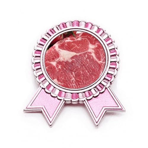 Broche steak rouge en métal pour look décontracté lors d'un barbecue entre amis