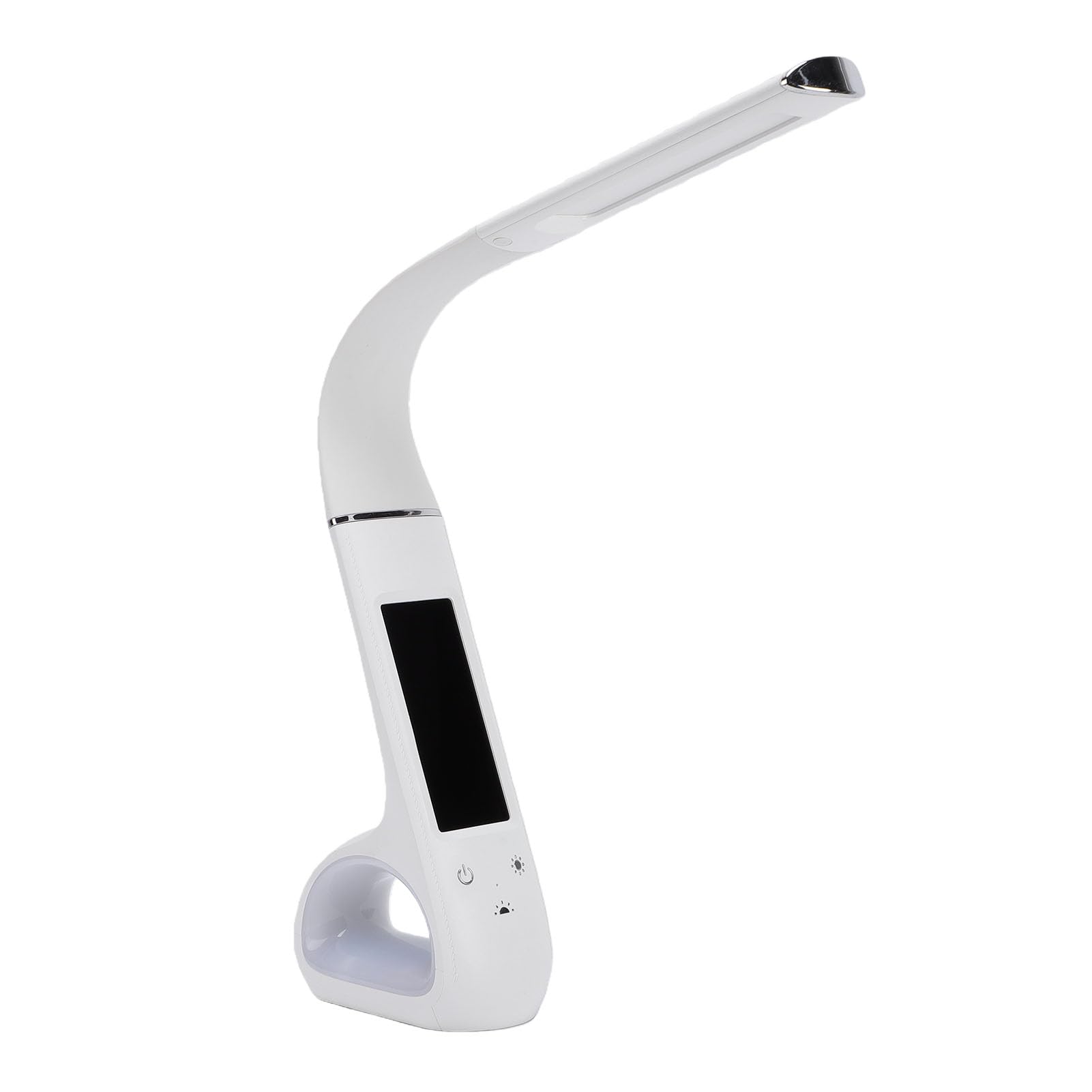 Asixxsix Lampada da Scrivania a LED, 3 modalità di Temperatura Colore Lampada da Lettura Regolabile Dimmerabile per la Cura degli Occhi con Schermo LCD VA Display Ora e Data (WHITE)