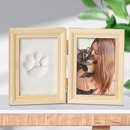 Kit Empreinte Patte Chien/chat - Cadre Photo + Argile - Taille 15,3x23,2 Cm - Souvenir Animal De Compagnie DIY