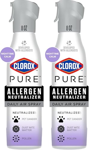 Image of Clorox PURE Allergen Neutralizer Daily Air Spray, Nighttime Calm, 8 Ounces (Pack of 2)