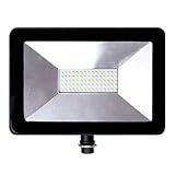 ASD 50W LED Floodlight with Arm Mount 5000K (Daylight) Slim SMD 5133lm Waterproof Outdoor Landscape Security, Black, ETL Listed DLC Certified